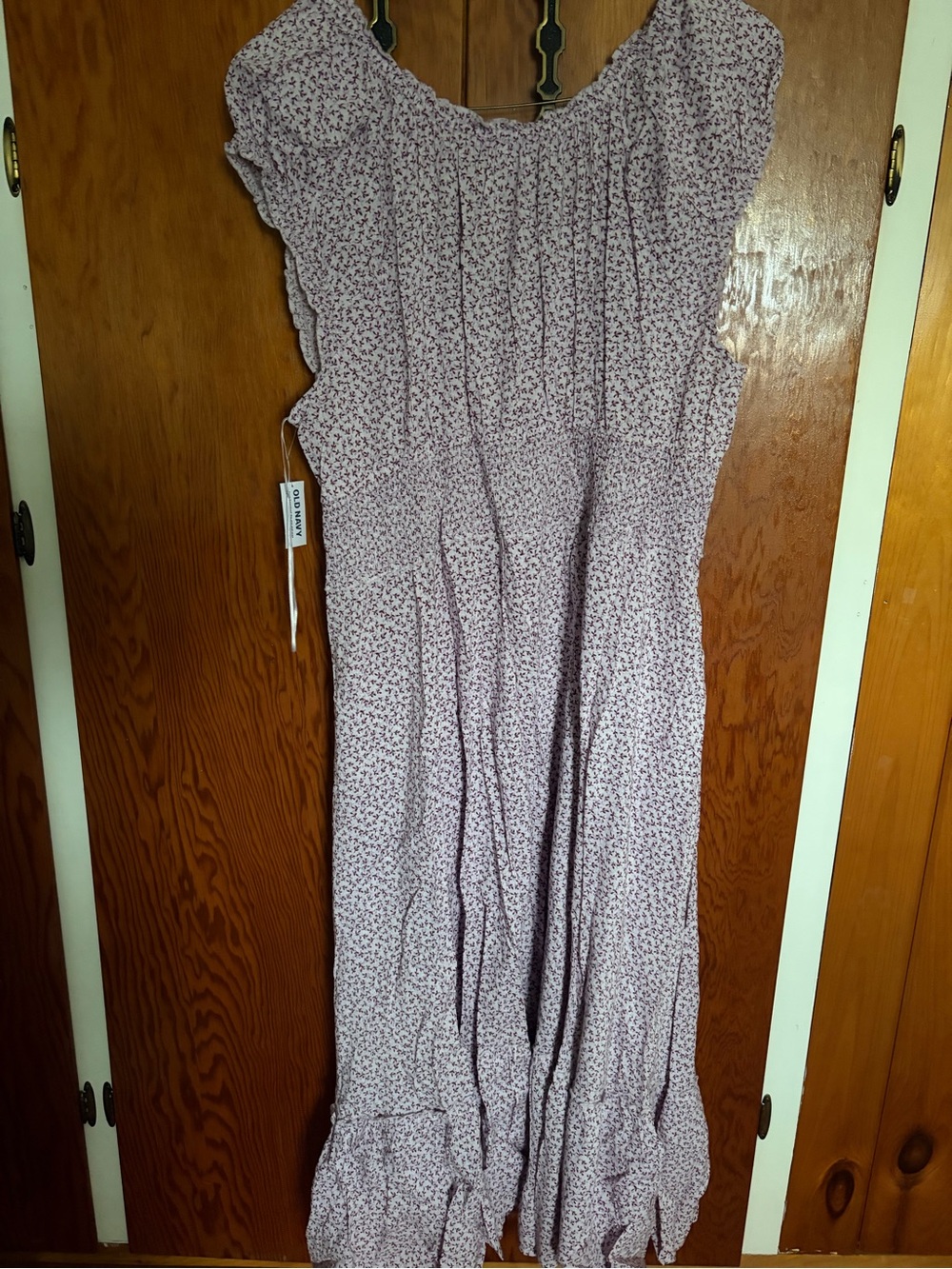 Old Navy Lavender Floral Maxi Dress with Ruffle Sleeves - Picture 3 of 3